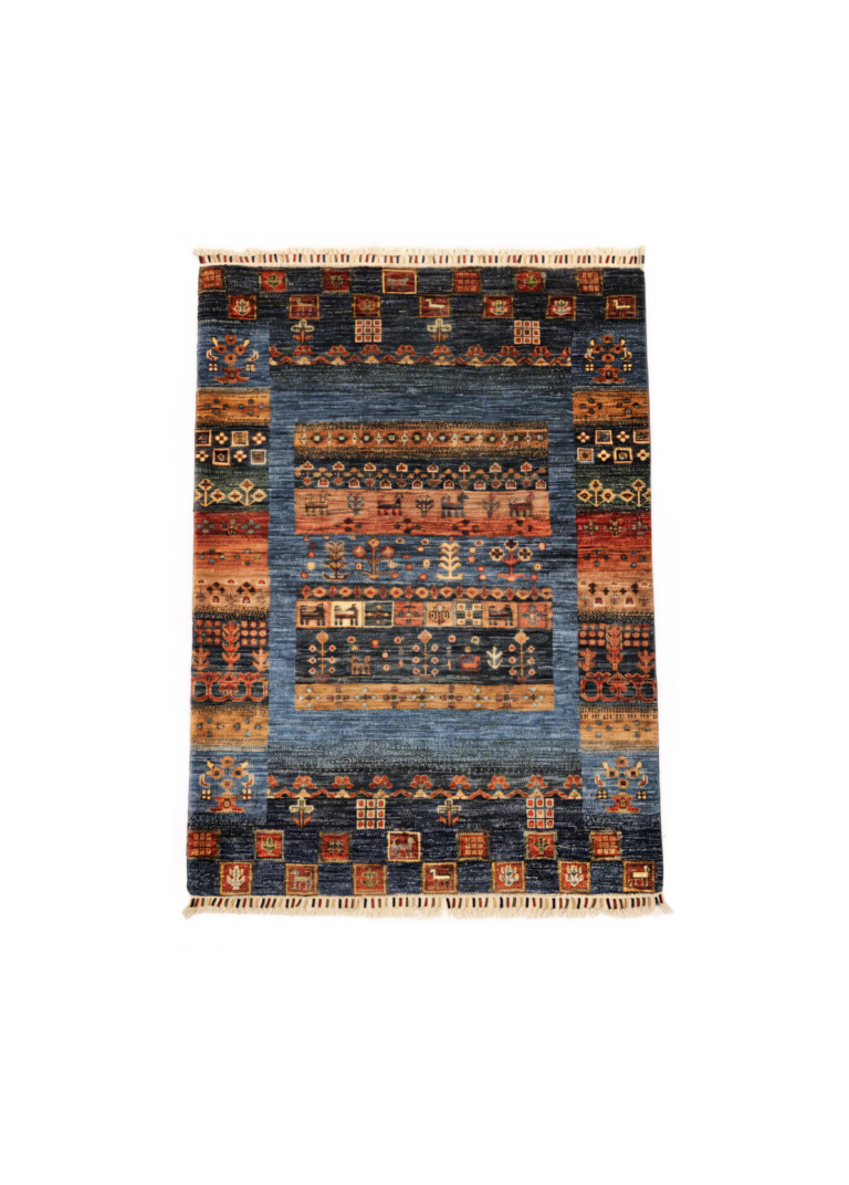 Mavi Dağ Gabbeh El Dokuma Yün Halı